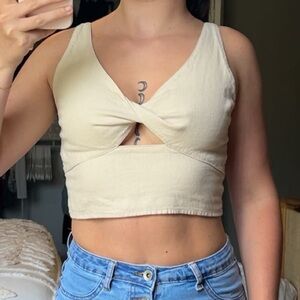 beige Abercrombie & fitch top